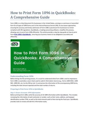 how to print 1096 form in quickbooks online and understanding the importance of tax compliance